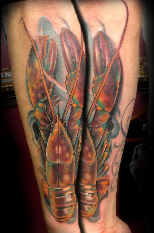 Colorful Lobster Tattoo by David Mushaney TattooNOW